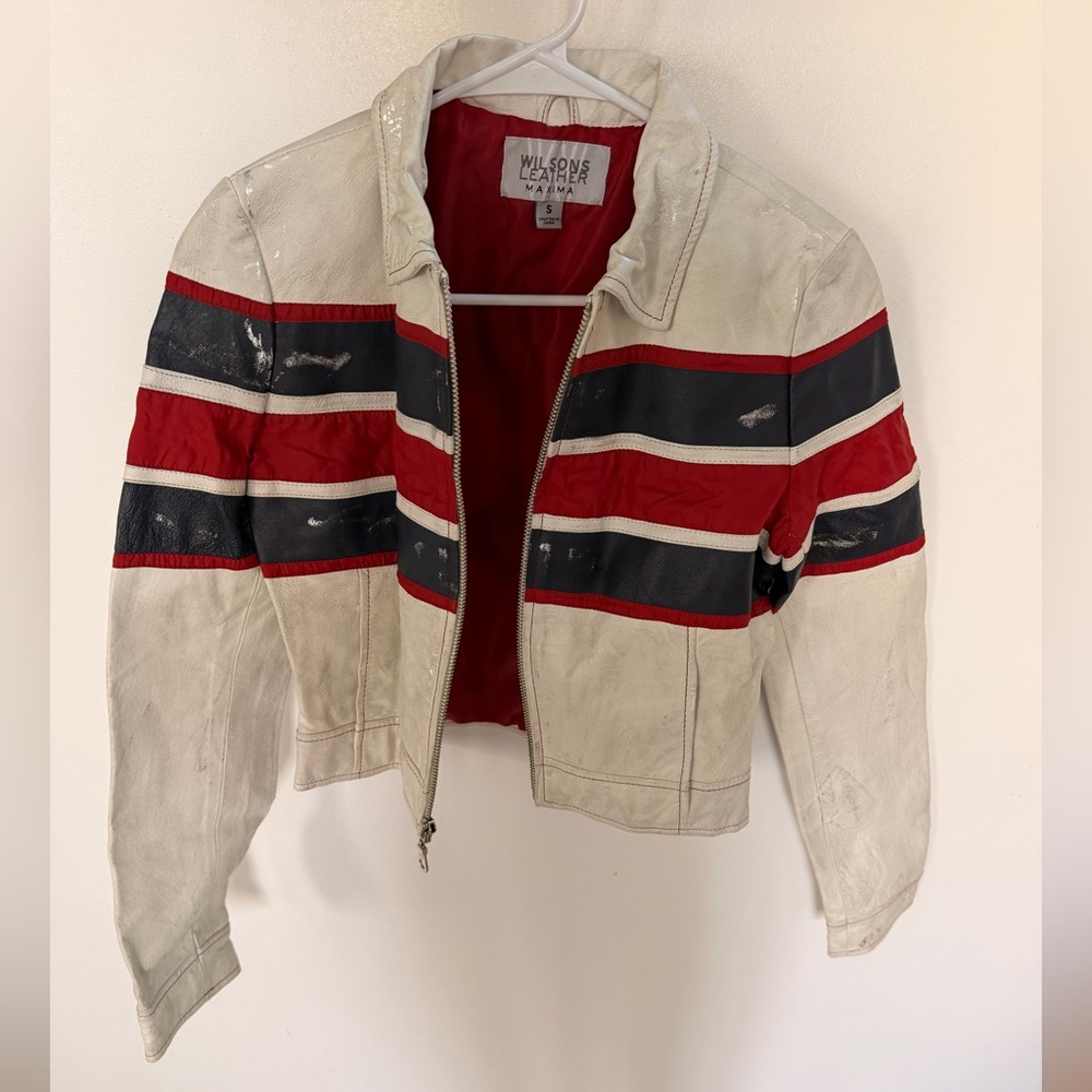 Vintage Wilsons Leather Maxima Jacket in Red and White